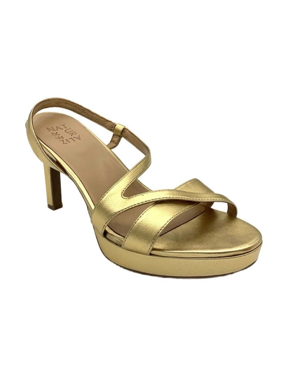 Naturalizer Women's Abby Platform Dress Sandals Solid Gold - Wide